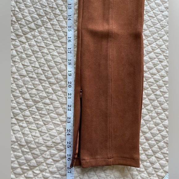 Anthropologie faux suede leggings EUC Size Euro 30 caramel brown colour - Picture 6 of 11